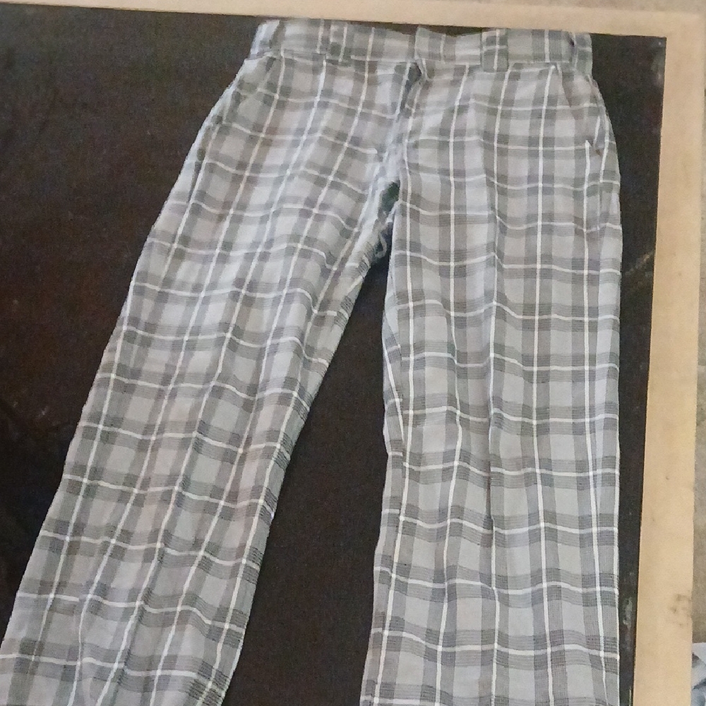 Men's Gray Plaid Pants